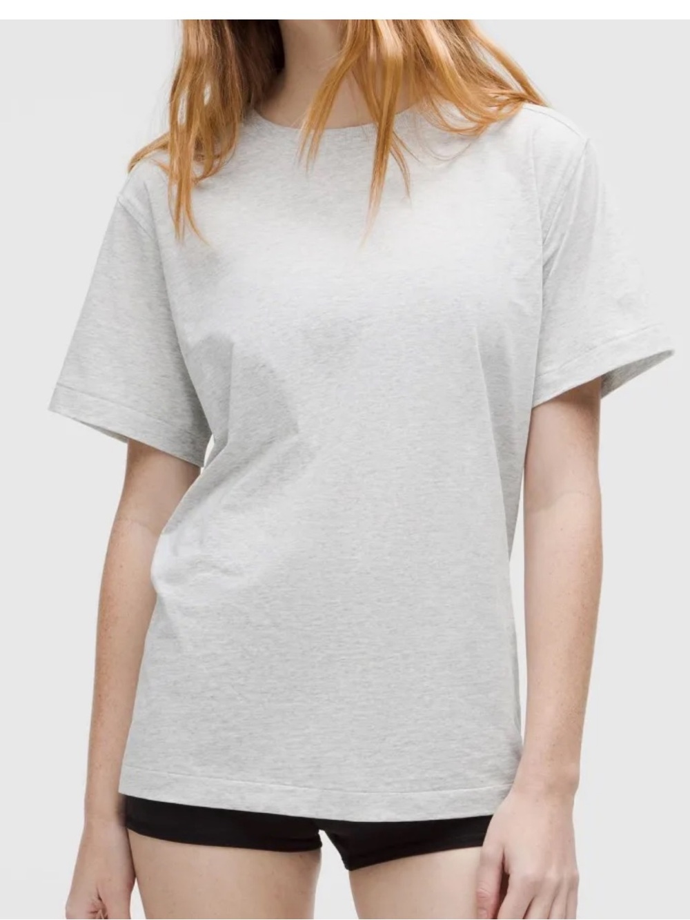 🍋lululemon All Yours Organic Cotton Crewneck T-Shirt heathered light gray sz L